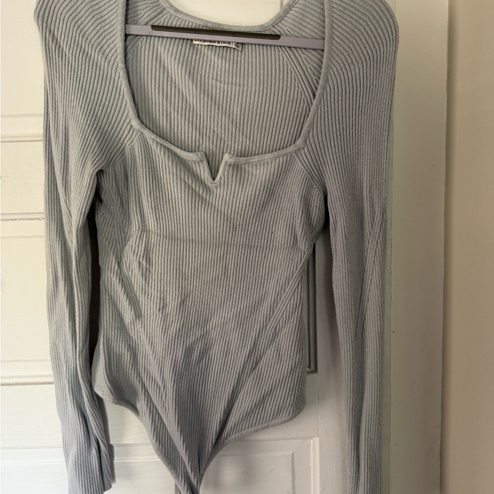 Women's Gray Ribbed Top
